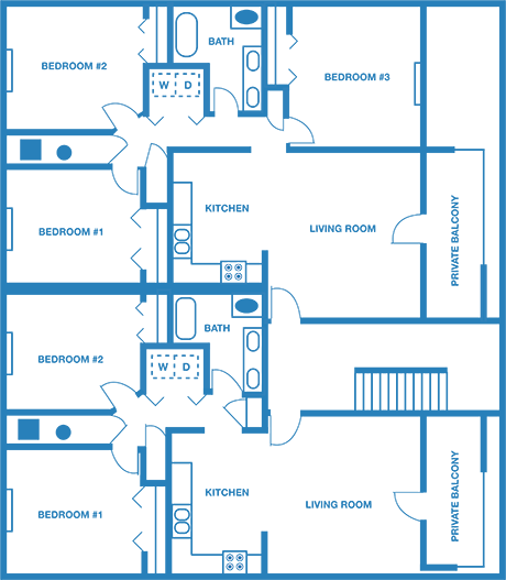 Two Bedrooms Floorplan